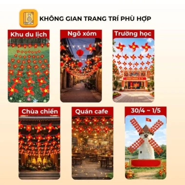 Dây chong chóng cờ đỏ sao vàng - Dây cờ ngôi sao Tổ quốc Decor Tết 2.026 Giá 60k 7