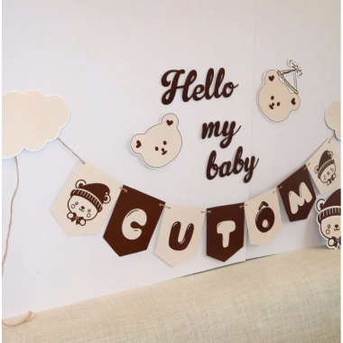 Dây chữ chào đón bé yêu Hello my baby - Trang trí đầy tháng sinh nhật, giá 8.500 VND 3