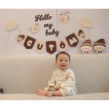 Dây chữ chào đón bé yêu Hello my baby - Trang trí đầy tháng sinh nhật, giá 8.500 VND 5
