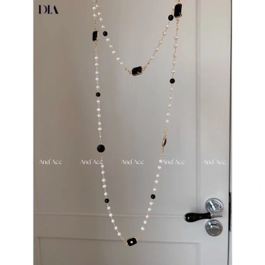 Dây chuyền dài nhiều lớp đính ngọc trai zircon thời trang nữ - Giá chỉ 38.500₫