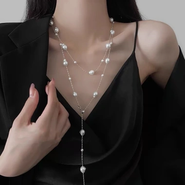 Dây Chuyền Ngọc Trai Nhân Tạo Dài Nhiều Lớp Thanh Lịch, Nhẹ Nhàng - Giá 71.100đ