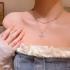 Dây chuyền nữ mặt thánh giá đính đá 2 tầng - phong cách Hàn Quốc, cá tính, tinh tế, giảm còn 25.000 VND 4