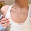 Dây chuyền nữ mặt thánh giá đính đá 2 tầng - phong cách Hàn Quốc, cá tính, tinh tế, giảm còn 25.000 VND 6