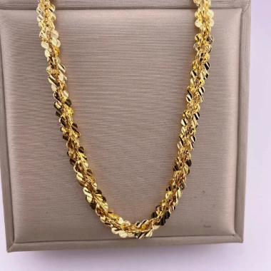 Dây chuyền xoắn hoa mai titan 6 li + vòng cổ ti tan 18k - Giá ưu đãi 130k 2