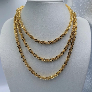 Dây chuyền xoắn hoa mai titan 6 li + vòng cổ ti tan 18k - Giá ưu đãi 130k 3