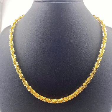 Dây chuyền xoắn hoa mai titan 6 li + vòng cổ ti tan 18k - Giá ưu đãi 130k 4