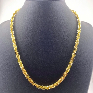 Dây chuyền xoắn hoa mai titan 6 li + vòng cổ ti tan 18k - Giá ưu đãi 130k 5