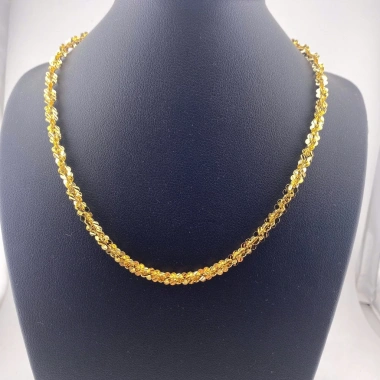 Dây chuyền xoắn hoa mai titan 6 li + vòng cổ ti tan 18k - Giá ưu đãi 130k 7