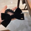 Dây cột tóc nơ nhung đính chữ thời trang sang trọng cho nữ, giá ưu đãi 19.501 VND 3