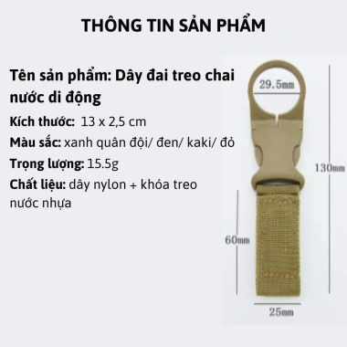 Dây Đai Treo Bình Nước Phượt Trekking – Đeo Thắt Lưng Gắn Ba Lô, Giá 25.000₫