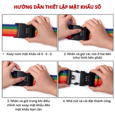 Dây Đai Vali Chữ Thập Khóa Số - Cố Định Hành Lý Bền Chắc, An Toàn Khi Du Lịch 3