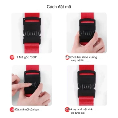 Dây Đai Vali Khóa Số Cố Định - An Toàn, Ngăn Rơi Đồ, Giá Chỉ 49.000₫ 3