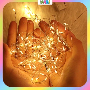 Dây Đèn LED Đom Đóm Sẵn Pin 1-3m Trang Trí Sinh Nhật, Mẹt Tết, Giáng Sinh, Bó Hoa