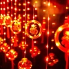 Dây Đèn LED Rèm Lồng Đỏ Song Hỷ Siêu Sáng, Chống Nước, Trang Trí Tết - Đa Kích Thước 2