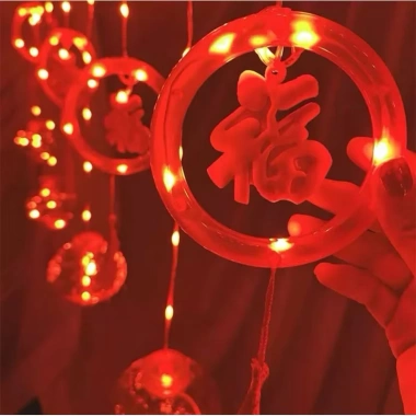 Dây Đèn LED Rèm Lồng Đỏ Song Hỷ Siêu Sáng, Chống Nước, Trang Trí Tết - Đa Kích Thước 9