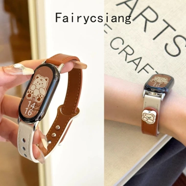 Dây đeo da cho Mi Band 10/9/8/7/6/5/4/3 - Vòng tay thời trang, giá ưu đãi 100.100đ