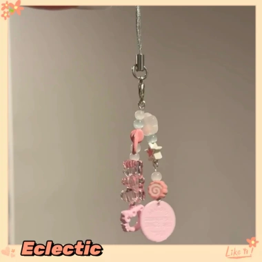Dây đeo điện thoại gấu Kitty màu hồng dễ thương có nơ - Phụ kiện cute 2