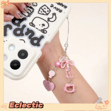 Dây đeo điện thoại gấu Kitty màu hồng dễ thương có nơ - Phụ kiện cute 7