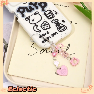 Dây đeo điện thoại gấu Kitty màu hồng dễ thương có nơ - Phụ kiện cute 8