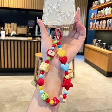 Dây Đeo Điện Thoại Hạt Cườm Dopamine Nhiều Màu Dễ Thương - Handmade Chống Rơi, Dây Treo Túi và Móc Khóa