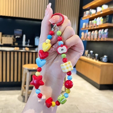 Dây Đeo Điện Thoại Hạt Cườm Dopamine Nhiều Màu Dễ Thương - Handmade Chống Rơi, Dây Treo Túi và Móc Khóa