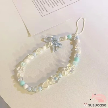 Dây đeo điện thoại hình nơ bướm, hạt pha lê, vòng trái tim, hoa nơ - Giá 5.000 VND
