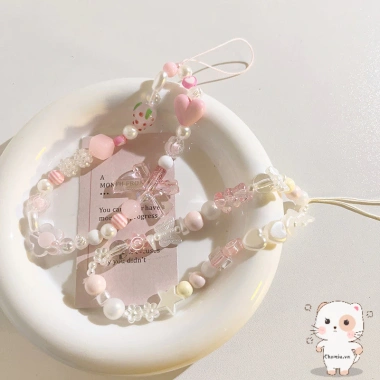 Dây đeo điện thoại Sweet Fairy chống mất, ốp lưng đính hạt mặt dây chuyền - Giá chỉ 17.400₫ 3