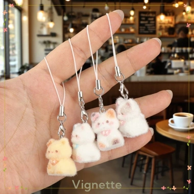 Dây đeo điện thoại Vignette hình mèo con 3D dễ thương - COD giá 13.400 VND giảm mạnh