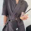 Dây đeo điện thoại xích kim loại ngọc trai Hàn Quốc, đeo dài chảnh phụ kiện nữ 4