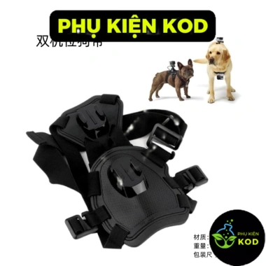 Dây đeo ngực camera kép cho chó cún - Phụ kiện GoPro, ghi 2 góc, chỉ 99.000₫