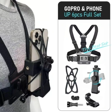 Dây đeo ngực kẹp điện thoại 360 tròn, tương thích GoPro – Giá chỉ 51.107₫