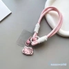 Dây Dệt Tay Hello Kitty Mèo Nhỏ Đáng Yêu Nhiều Màu Sắc Dây Điện Thoại Chống Mất 2