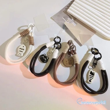Dây Dệt Tay Hello Kitty Mèo Nhỏ Đáng Yêu Nhiều Màu Sắc Dây Điện Thoại Chống Mất 8