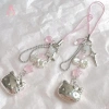 Dây điện thoại di động mèo con anime - Đồ trang trí thủ công cườm dangle DIY, phụ kiện trang sức
