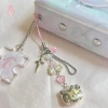 Dây điện thoại di động mèo con anime - Đồ trang trí thủ công cườm dangle DIY, phụ kiện trang sức 3