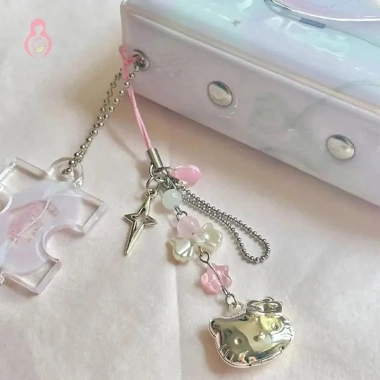 Dây điện thoại di động mèo con anime - Đồ trang trí thủ công cườm dangle DIY, phụ kiện trang sức 3 Dây điện thoại di động mèo con anime - Đồ trang trí thủ công cườm dangle DIY, phụ kiện trang sức 3