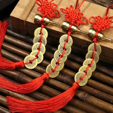 Dây Đồng Xu Ngũ Đế Hồ Lô Đồng Treo Phong Thủy Decor May Mắn Tài Lộc 2