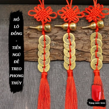 Dây Đồng Xu Ngũ Đế Hồ Lô Đồng Treo Phong Thủy Decor May Mắn Tài Lộc 3