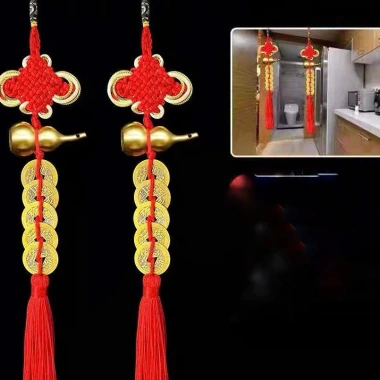 Dây Đồng Xu Ngũ Đế Hồ Lô Đồng Treo Phong Thủy Decor May Mắn Tài Lộc 7