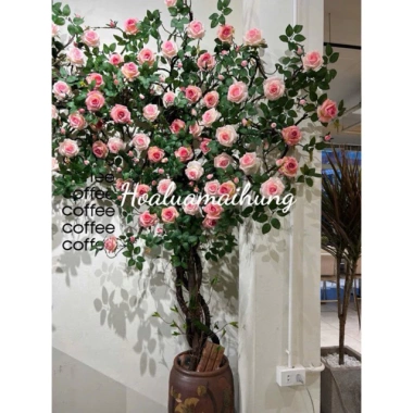 Dây Hoa Hồng Giả Pháp Cổ Leo 1.7m 7 Hoa 8 Nụ Thân Rêu Giống Thật Cao Cấp Giá 105k 3