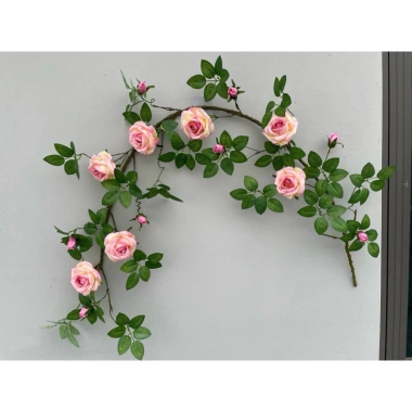 Dây Hoa Hồng Giả Pháp Cổ Leo 1.7m 7 Hoa 8 Nụ Thân Rêu Giống Thật Cao Cấp Giá 105k 10