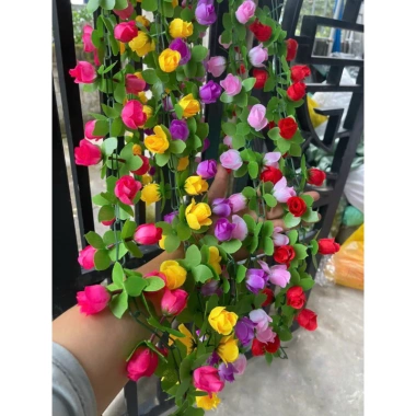 Dây Hoa Trang Trí Hồng Nụ - Hoa Giả Dây Xích, Giá Chỉ 25.000 VNĐ Giảm Sốc 9