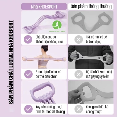 Dây kéo số 8 cao cấp 6 cấp độ - Kháng lực tập tay, vai, lưng, 6 ống điều chỉnh - Giá chỉ 69.000đ - Khoesport