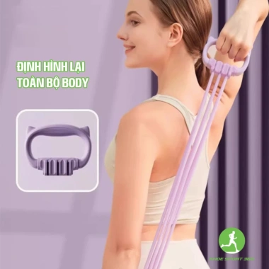 Dây kéo số 8 cao cấp 6 cấp độ - Kháng lực tập tay, vai, lưng, 6 ống điều chỉnh - Giá chỉ 69.000đ - Khoesport