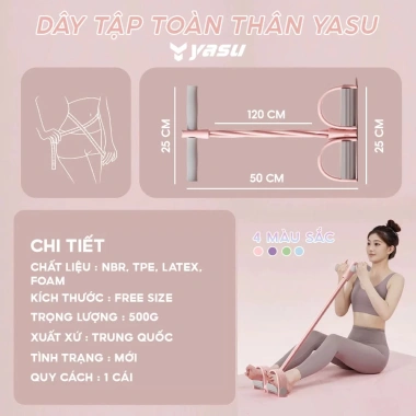 Dây Kéo Tập Bụng Kháng Lực 6 Ống Yasu - Đốt Mỡ, Tăng Cơ, Giảm Cân, Giá Ưu Đãi 64.000 5