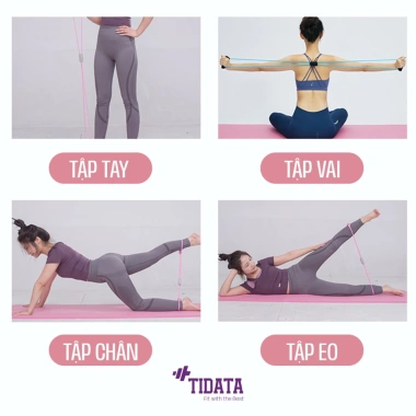 Dây kéo tập gym TIDATA hình số 8 - Kháng lực mạnh, tập tay vai tại nhà chỉ 19k