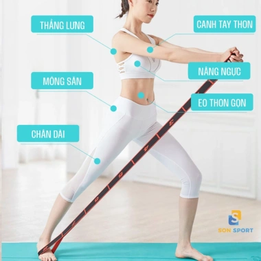 Dây kháng lực 12 cấp độ - Đàn hồi tập Yoga, Pilates, Gym, tăng sức mạnh tay vai toàn thân - Giá 59.000₫
