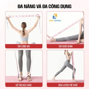 Dây kháng lực 12 cấp độ - Đàn hồi tập Yoga, Pilates, Gym, tăng sức mạnh tay vai toàn thân - Giá 59.000₫