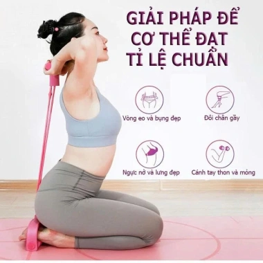 Dây kháng lực 4-6 ống tập chân, mông, bụng, vai tại nhà - Giá ưu đãi 36.300₫