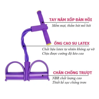Dây kháng lực 4-6 ống tập chân, mông, bụng, vai tại nhà - Giá ưu đãi 36.300₫